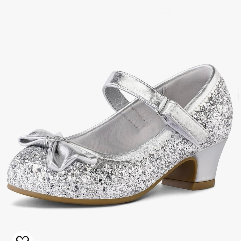 Dress Shoes Mary Jane Glitter 1.5in Low Heel Shoes for Toddler
